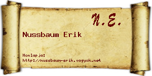 Nussbaum Erik névjegykártya